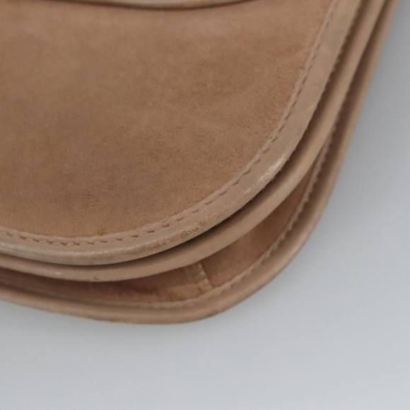 Christian Dior Shoulder Bag Suede Beige Gold Auth 101182 - Picture 10 of 16